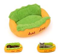 Genérico Hotdog Dog Bed, Hot Dog Bed for Dachshund (M) | Plush Removable Washable Pet Beds, Soft Micro Suede & Corduroy Indoor Pet Sofa Nest, Non-Slip Bottom for Puppies Small Pets