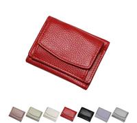 Genérico Houtangduty Mini Wallet, Houtndguter RFID Wallet, Foldable Slim Compact Card Holder Organizer Pocket with Coin Pouch (Red)