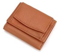 Genérico Houtndguter RFID Wallet, 2025 Leather Mini Wallet, RFID Blocking Card Holder Organizer, Unisex Anti-Fraud Wallet (Drak Brown)