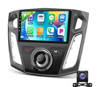 Genérico HTXPSM 9'' Estéreo para automóvil Doble DIN Pantalla Táctil Navegación Radio para Ford Focus 2012-2018 con CarPlay Inalámbrico Android Auto BT Cámara de Respaldo Control del Volante