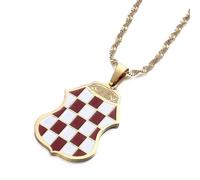 Genérico Huangshan Croatia Flag Pendant Necklaces for Women Men,Croatian National Symbol Jewelry,with Croatia Badge ,Stainless Steel ,Ethnic Necklace (Model 3)