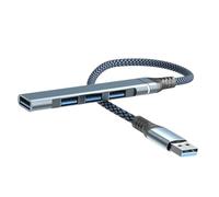 Genérico Hub USB 3.0 Expansor De Puertos Múltiples para Portátiles, Adaptador Compacto y Portátil, Transferencia Rápida De Datos para Teclado, Ratón y Cámara Web, Color Negro