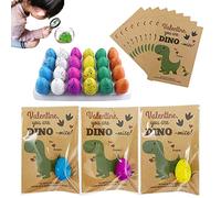 Genérico Huevos de Dinosaurio para incubar - Juguetes para Cultivar Huevos de Dinosaurio | Easter Exchange Toys - Colores de aleatorios Regalo del día de San Valentín para niños Paquete de 24 tarj