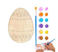 Generico Huevos de Pascua de madera para decorar | Juego para manualidades de madera - Crea Pascua | para niñas, guarderías, escuelas, actividades creativas y familias