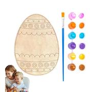 Generico Huevos de Pascua de madera para decorar, kit para manualidades - Juego para decoración, para niñas, guarderías, escuelas, actividades creativas y familias