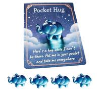 Genérico Hug Card Resin Animal, Animal Pocket Hug Gifts, Cute Turtle Encouragement, Cute Emotional Support Turtle Elephant Penguin Frog Bear Encouragement Gift for Anxiety Stress Relief (A)
