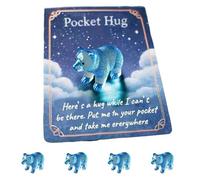 Genérico Hug Card Resin Animal, Animal Pocket Hug Gifts, Cute Turtle Encouragement, Cute Emotional Support Turtle Elephant Penguin Frog Bear Encouragement Gift for Anxiety Stress Relief (D)