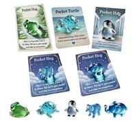 Genérico Hug Card Resin Animal, Animal Pocket Hug Gifts, Cute Turtle Encouragement, Cute Emotional Support Turtle Elephant Penguin Frog Bear Encouragement Gift for Anxiety Stress Relief (5pcs-Mix)