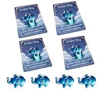 Genérico Hug Card Resin Animal, Animal Pocket Hug Gifts, Cute Turtle Encouragement, Cute Emotional Support Turtle Elephant Penguin Frog Bear Encouragement Gift for Anxiety Stress Relief (4pcs-1)