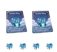 Genérico Hug Card Resin Animal, Animal Pocket Hug Gifts, Cute Turtle Encouragement, Cute Emotional Support Turtle Elephant Penguin Frog Bear Encouragement Gift for Anxiety Stress Relief (2pcs-d)