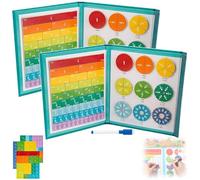 Genérico Humblyman Magnetic Fraction Demonstration Book, Magnetic Fraction Tiles, Enhance Mathematical Skills, Math Manipulatives Learning for Teaching (2 PCS)