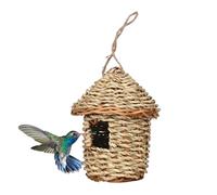 Genérico Hummingbird Houses for Outside - 6.3 Inches Handwoven Straw Bird House | Natural Reed Nesting Hut, Bird Breeding Cave for Garden, Balcony, Porch, and Tree Trunk