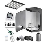 Genérico HYDROLUZ Kit de Cultivo Interior Todo en Uno: LED HALO 720W 2214PCS, Espectro Completo, Armario 150x150x200, Negro