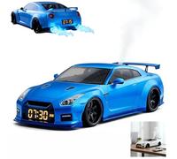 Genérico Hyper Car Alarm Clock, Sports Car Ornament with Realistic Engine Sounds and Dynamic Flame Effects, Sports Car Alarm Clock with Crystal Clear LED Display Screen (Blue)