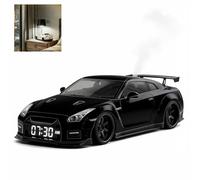 Genérico Hyper Car Alarm Clock, Sports Car Ornament with Realistic Engine Sounds and Dynamic Flame Effects, Sports Car Alarm Clock with Crystal Clear LED Display Screen (Black)
