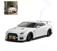 Genérico Hyper Car Alarm Clock, Sports Car Ornament with Realistic Engine Sounds and Dynamic Flame Effects, Sports Car Alarm Clock with Crystal Clear LED Display Screen (White)