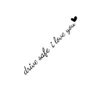 Generico I Love You Driving Safe Mirror Sticker - Paper, 4,72 x 0,63 in Rear View Mirror Decal | Waterproof Auto Accessory, Decorative Car Sticker for Cars, Trucks, SUVs, Motorcycles, Daily Commute