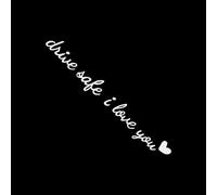 Generico I Love You Driving Safe Mirror Sticker - Paper, 4,72 x 0,63 in Rear View Mirror Decal | Waterproof Auto Accessory, Decorative Car Sticker for Cars, Trucks, SUVs, Motorcycles, Daily Commute