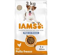 IAMS Alimento seco bajo en Grasas para Perros - Comida Seca para Perros Adultos de más de 1 año con Pollo Fresco, 3 kg
