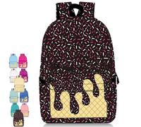 Genérico Ice Cream Backpack Kawaii Shoulder Backpacks, Ice Cream Drip Backpack, with Side Pockets, for Daily Use Travel Hiking Camping (J-PCS)