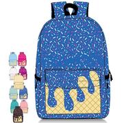 Genérico Ice Cream Backpack Kawaii Shoulder Backpacks, Ice Cream Drip Backpack, with Side Pockets, for Daily Use Travel Hiking Camping (D-PCS)