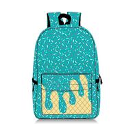 Genérico Ice Cream Backpack Kawaii Shoulder Bagpacks Cute Large Capacity Daypack Lightweight Daily Use Travel Hiking Camping (Light green)