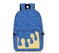Genérico Ice Cream Backpack Kawaii Shoulder Bagpacks Cute Large Capacity Daypack Lightweight Daily Use Travel Hiking Camping (Dark Blue)