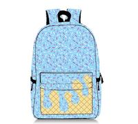 Genérico Ice Cream Backpack Kawaii Shoulder Bagpacks Cute Large Capacity Daypack Lightweight Daily Use Travel Hiking Camping (Light. Blue)