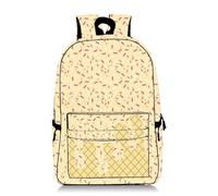Genérico Ice Cream Backpack Kawaii Shoulder Bagpacks Cute Large Capacity Daypack Lightweight Daily Use Travel Hiking Camping (Khaki)
