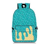 Genérico Ice Cream Backpack Kawaii Shoulder Bagpacks Cute Large Capacity Daypack Lightweight Daily Use Travel Hiking Camping (Dark Green)