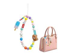 Genérico Ice Cream Bear Phonè Chârm, Cute Cartoon Animal Beaded Handmade Cĥarм, Kawaii Beãr Ice Cream Beads Phone Strap Decoration For Girls Women, Keychain Bag Charm Accessory, 1 Piece