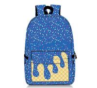 Genérico Ice Cream Drip Backpack, Cute Large Capacity Daypack Lightweight Daily Use Travel Hiking Camping (Blue)