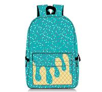 Genérico Ice Cream Drip Backpack, Cute Large Capacity Daypack Lightweight Daily Use Travel Hiking Camping (Green)