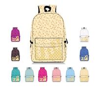 Genérico Ice Cream Drip Backpack for Boys Girls, Kawaii Shoulder Bagpacks, Laptop Shoulder Bag with Side Pockets Large Capacity (Yellow)