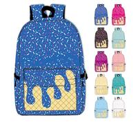 Genérico Ice Cream Drip Backpack, Ice Cream Backpack, Kawaii Shoulder Backpacks, for Daily Use Travel Hiking Camping (Royal blue)