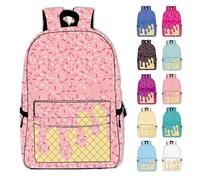 Genérico Ice Cream Drip Backpack, Ice Cream Backpack, Kawaii Shoulder Backpacks, for Daily Use Travel Hiking Camping (Light pink)
