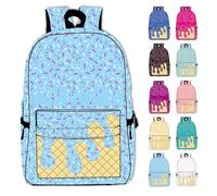Genérico Ice Cream Drip Backpack, Ice Cream Backpack, Kawaii Shoulder Backpacks, for Daily Use Travel Hiking Camping (Light blue)