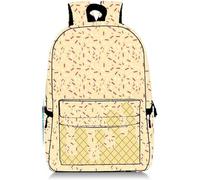 Genérico Ice Cream Drip Backpack, Kawaii Shoulder Bagpacks, Cute Large Capacity Daypack Lightweight Daily Use Travel Hiking Camping (Khaki)