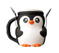 Genérico Ice Cream Pint Containers - 16oz Storage Cups With Secret Snack Drawer | Cute Penguin Design With Spoon Slot For Home Bedroom Living Room Movie Night Dessert Organization And Fun