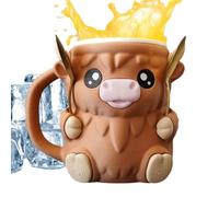 Genérico Ice Cream Pint Holder, Highland Cow Dessert Tub, 5.91x4.72x6.69 Inches Decorative Frost Creams Stand & Lightweight, Antifreeze Handle for Yogurt Mix, Home, Travel, Party, Camping