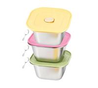 Genérico Ice Cream Tubs For Freezer,3 Pieces Yogurt Soup Bowls | With Silicone Lid 400ml Ice Cream Storage - Ideal For Kitchen Freezer Pantry Dessert Pudding Candy Cake Salad Fruit