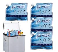 Genérico Ice Packs - Lunch Box Freezer Blocks, 4 Piece Reusable Set, Leakproof Slim Cooling Bricks, Portable Cold Storage Tool, Top Performance Travel Accessory, Blue Small For Fishing Camping