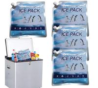 Genérico Ice Packs - Lunch Box Freezer Blocks, 4 Piece Reusable Set, Leakproof Slim Cooling Bricks, Portable Cold Storage Tool, Top Performance Travel Accessory, Blue Small For Fishing Camping