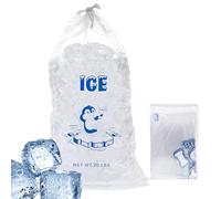 Genérico Ice Storage Bags - PE 8/10/20lb 28x45cm Drawstring | Reusable Iće Bags with Leakproof Thick Design, Freezer Ice Storage, Use | Icê Bag Pouch Restaurant Barbecue Wedding Outdoor Use
