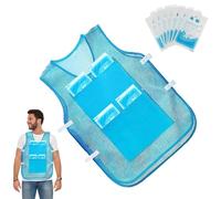 Genérico Ice Vest - Cooling Vests Men Women Adjustable | Adjustable Summer Cool Vests | Reflective Cooling Vest With 8Pcs Ices Bags For Running Cycling Fishing, Ice Pack Shirt For Men Women Teens