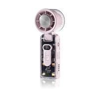 Genérico Icerush Turbo Handheld Fan - Rechargeable Portable Fan with TEC Cooling Plate, 100-Speed Turbo Wind, 12H Battery & LED Light for Camping, Office | 3 Colors (Pink/Black/White) (Pink)