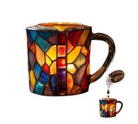 Genérico Iiipu Bookhaven Mug, Novelty 3D Painted Book Coffee Mug, Librarians and Literature Lovers, Stained Glass Cup, for Readers and Book Lover (Style B)