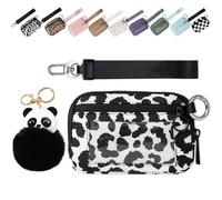 Genérico Il Iris 'Portafoglio di 2a Generazione, 5,5 × 3,5 "Custodia per Carte con Cerniera con Finestra ID, Il Iris' Pouch Braccialetto (Nero Bianco Leopardo,5,5 * 3,5 pollici)