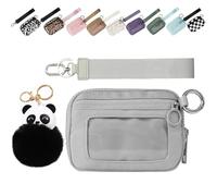 Genérico Il Iris 'Portafoglio di 2a Generazione, 5,5 × 3,5 "Custodia per Carte con Cerniera con Finestra ID, Il Iris' Pouch Braccialetto (Grigio Chiaro,5,5 * 3,5 pollici)