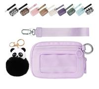 Genérico Il Iris 'Portafoglio di 2a Generazione, 5,5 × 3,5 "Custodia per Carte con Cerniera con Finestra ID, Il Iris' Pouch Braccialetto (Viola Chiaro,5,5 * 3,5 pollici)